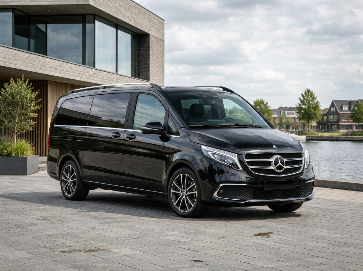 Black Mercedes-Benz V-Class passenger van